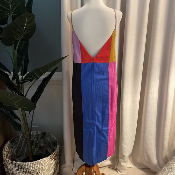 Mara Hoffman Georgia Color Block Midi Dress w V Back - Picture 8 of 11
